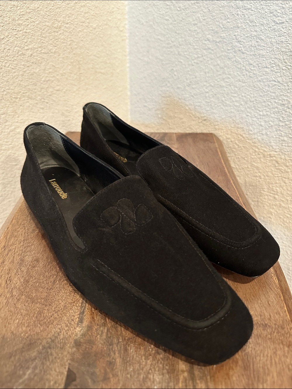Larroudé Margaux Black Suede Women’s  Loafers Size 8